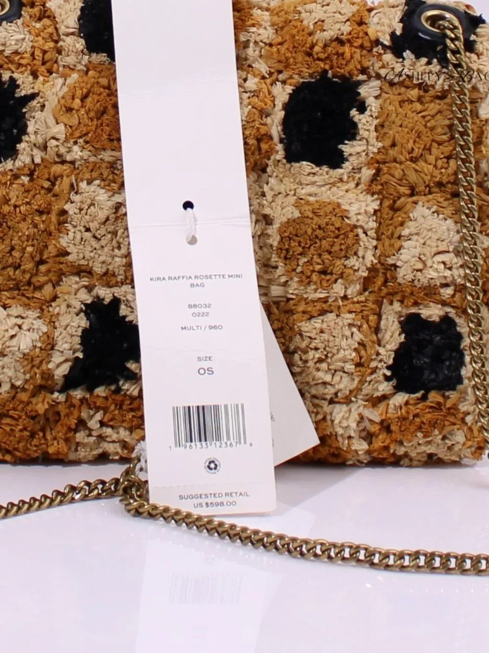 Tory Burch Kira Raffia Rosette Mini Crossbody Bag